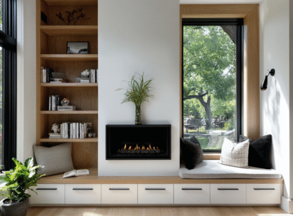 built in bookshelves