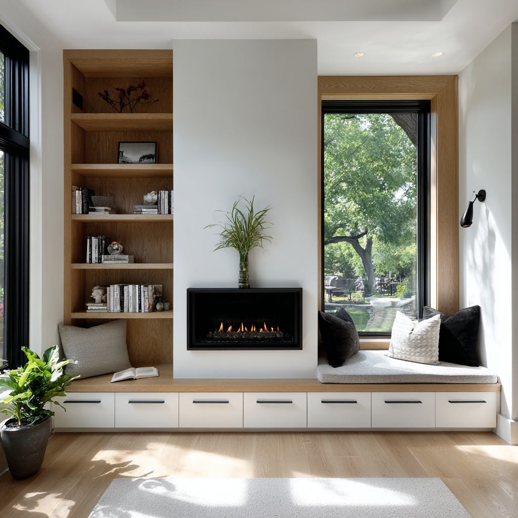 built in bookshelves