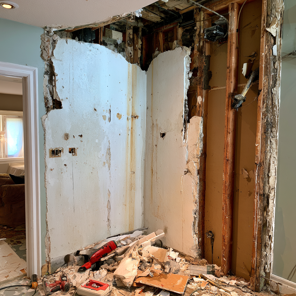 behind drywall